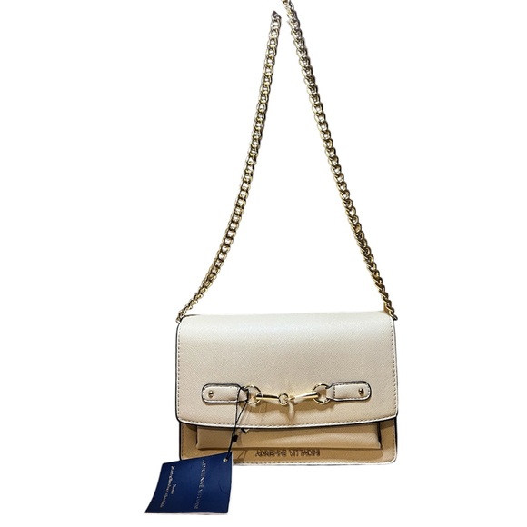 🍨Adrienne Vittadini Bone Horse Bit Handbag with Chain Handle New With Tags 🍨 - Picture 9 of 15